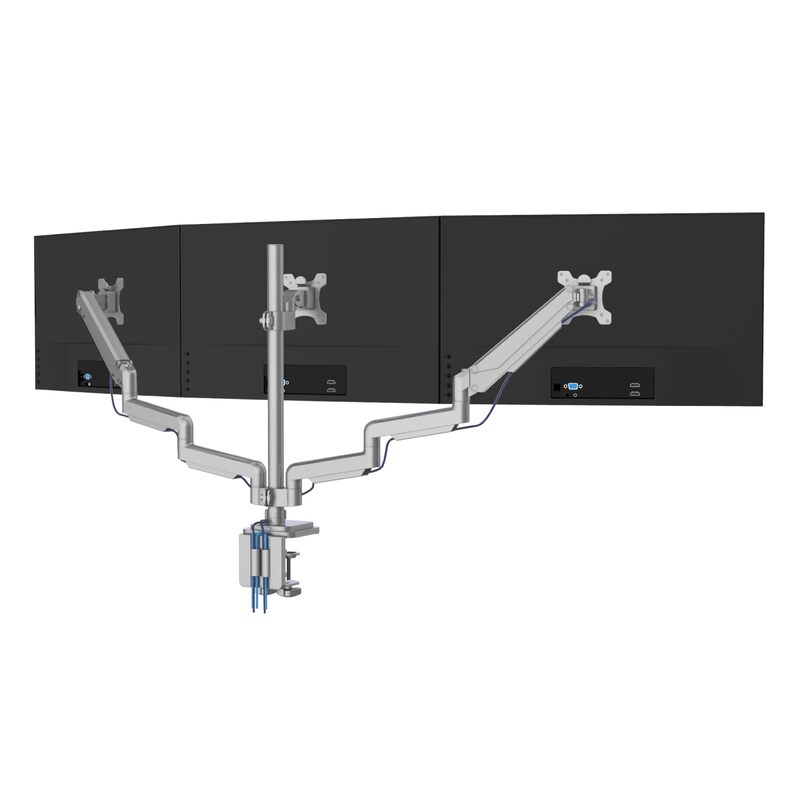 Mount-It! Triple Monitor Mount with USB and Audio Ports, 3 Monitor Desk Mount