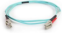 C2G OM4 Duplex Multimode LC-LC Fiber Optic Cable, Aqua PVC