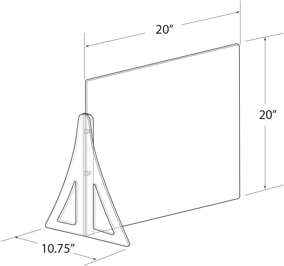 Azar Displays Protective Sneeze Guard for Counter and Desk - Portable Plexiglass Barrier