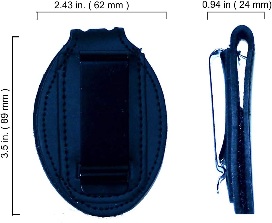 PERFECT FIT SHIELD WALLETS Oval Belt Clip with Pocket and Chain