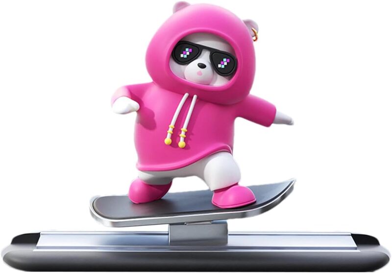 Skateboarding Panda Car Dashboard Toy