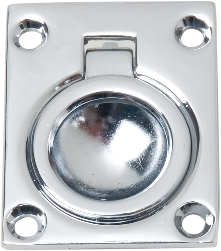 Perko 0841DP0CHR Flush Ring Pull - Chrome Plated Zinc, Gray