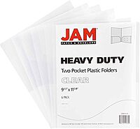 JAM Paper Heavy-Duty 2-Pocket Plastic Presentation Folders - Letter Size