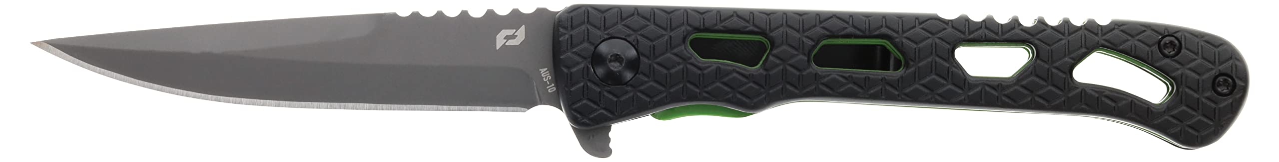 Schrade Delta Class Inert CLR 8in with 3.5in AUS-10 Steel Blade and Aluminum Handle for EDC, Black