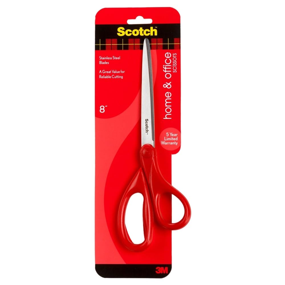 Scotch 8" Home & Office Scissors, Great for General Purpose Use (1408) 8-Inches