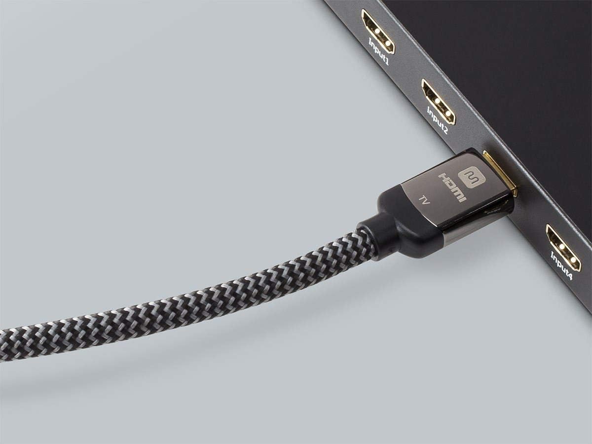 Monoprice Active High Speed HDMI Cable, 4K@60Hz, 18Gbps, HDR, 26AWG, YUV 4:4:4, HDCP 2.2, Braided Jacket, CL3, 75 Feet