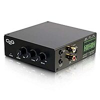 C2G Legrand Audio Amplifier, Black Audio Component Amplifier with Remote Wired Wall Plate Controller, TAA Compliant Amp