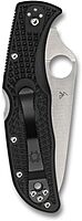 Spyderco Endela Lightweight Knife with Flat Ground Steel Blade and Tunnel to Towers Black FRN Handle - CombinationEdge