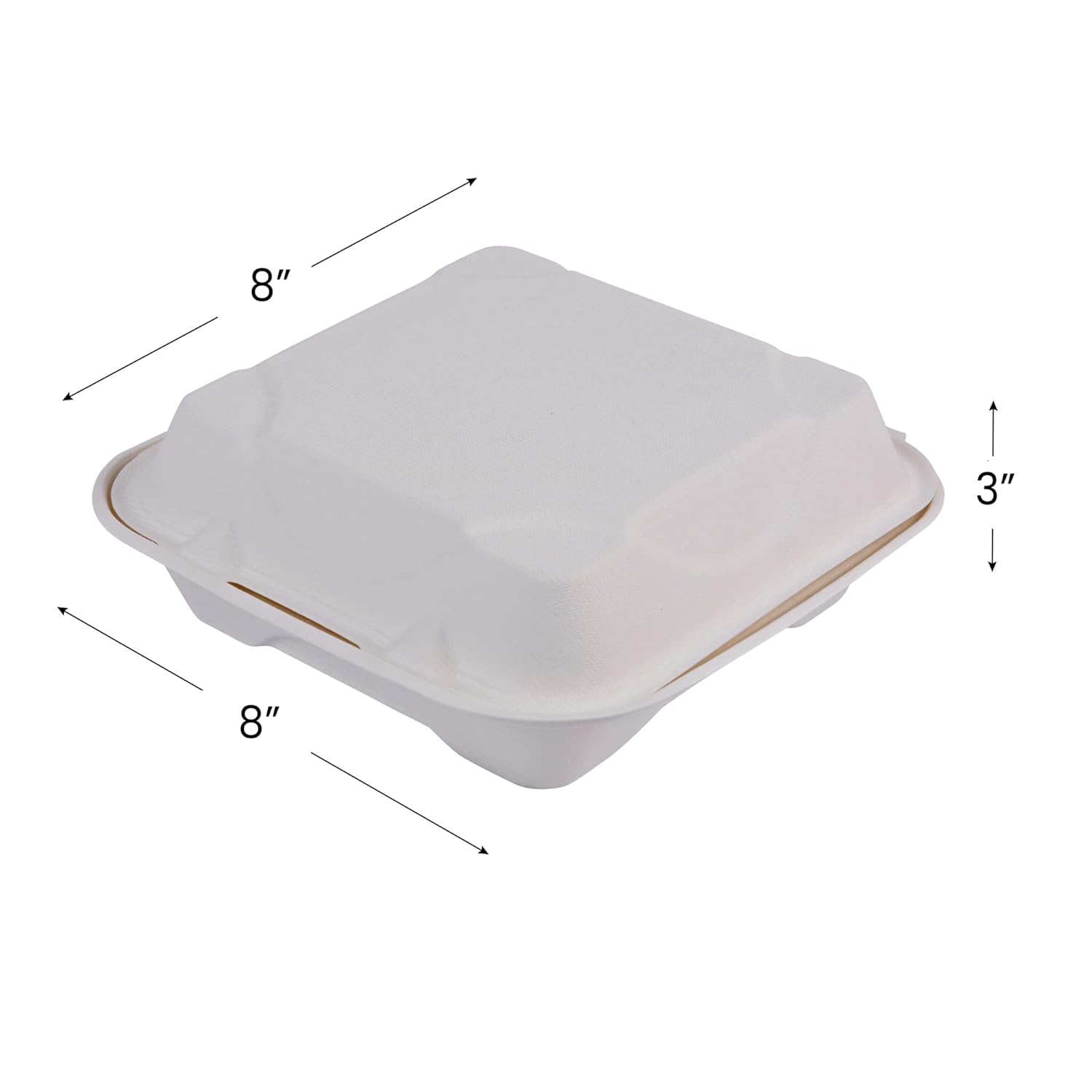 Eco-Products Compostable Bagasse Molded-Fiber Hinged Clamshell Containers