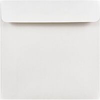 JAM PAPER Square Invitation Envelopes - White - Gummed Seal - 25/Pack