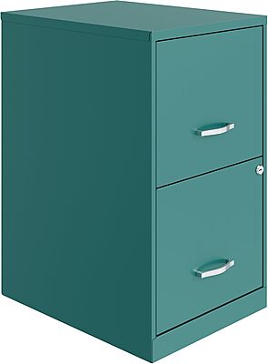 Realspace SOHO Smart 18inD Vertical 2-Drawer File Cabinet, Teal