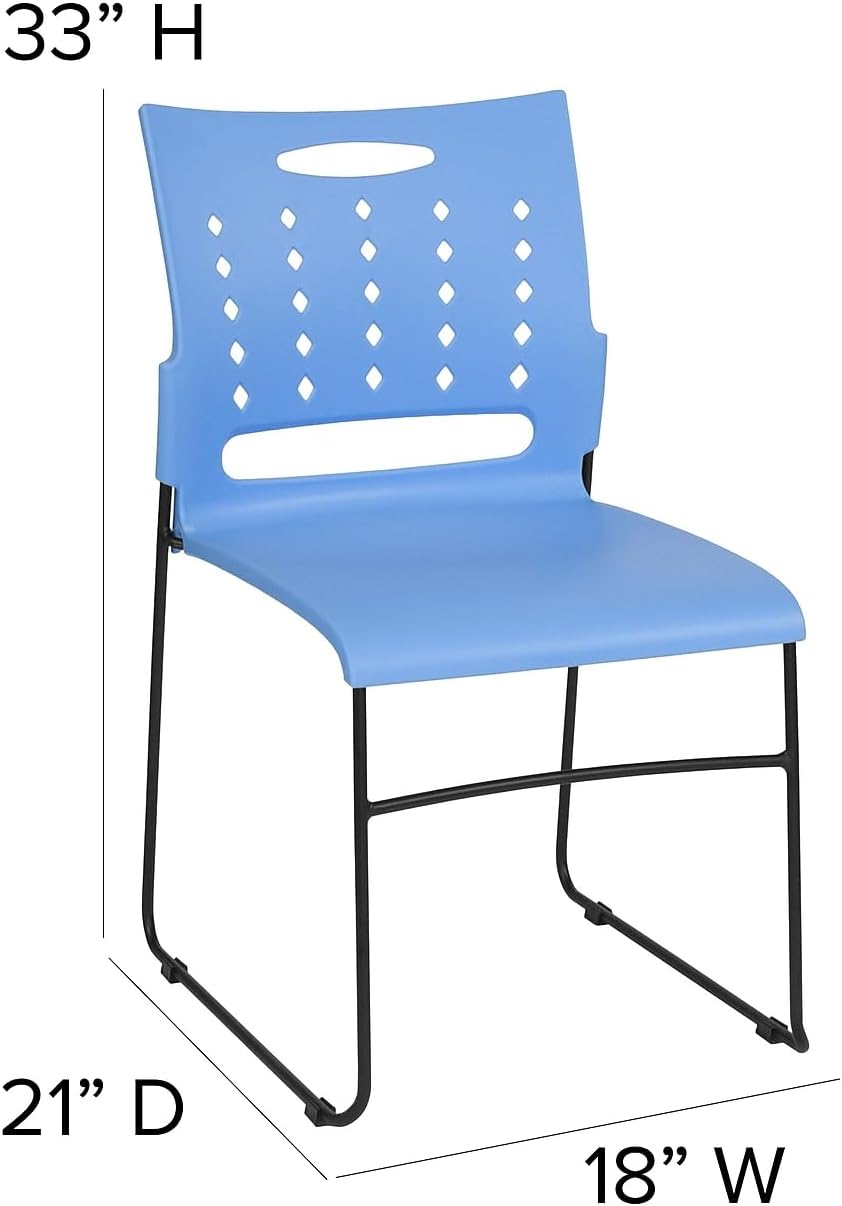 Flash Furniture HERCULES Series 881 lb. Capacity Sled Base Stack Chair with Air-Vent Back
