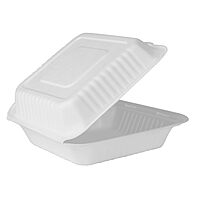 Karat Earth KE-BHC99-1C 9" x 9" Bagasse Hinged Clamshell Container (Pack of 200)
