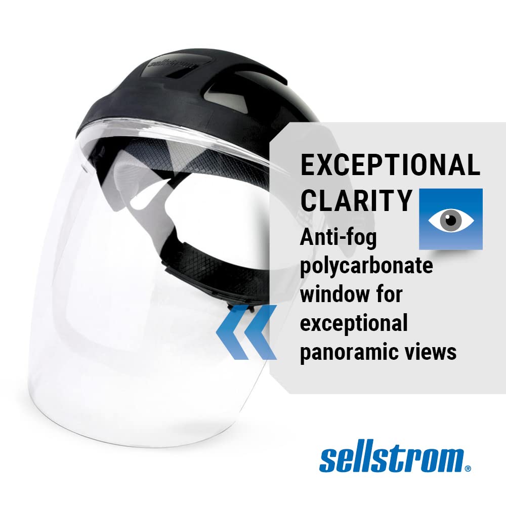 Sellstrom DP4 Face Shield - Lightweight Mask with High Impact Crown & Ratchet Headgear for Work, Grinding