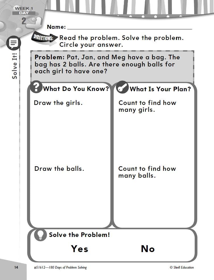 180 Days of Problem Solving for Kindergarten – Build Math Fluency with this Kindergarten Math Workbook (180 Days of Practice)