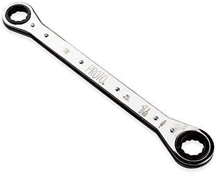 PROTO Ratcheting Box End Wrench 1/2" x 9/16" 12-Point Double End (J1193T-A)
