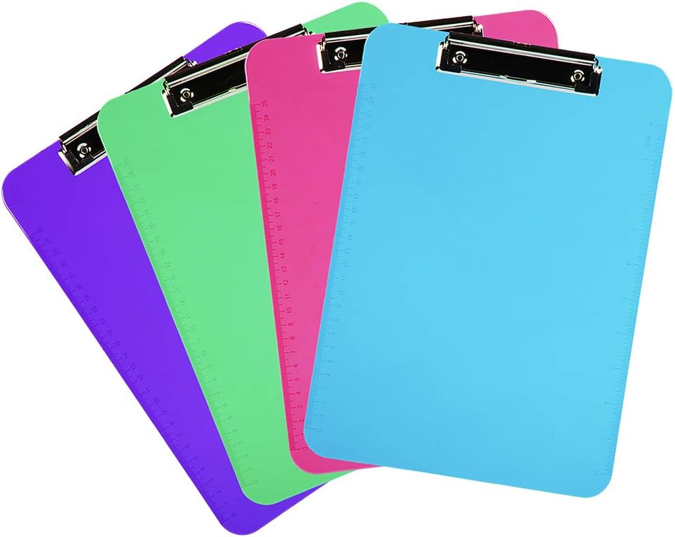 JAM PAPER Plastic Clipboards with Low-Profile Metal Clip - Letter Size