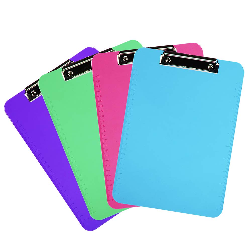 JAM PAPER Plastic Clipboards with Low-Profile Metal Clip - Letter Size