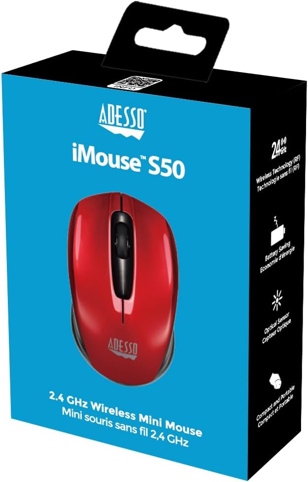 ADESSO iMouse S60 Wireless Optical Mouse with 2.4 GHz RF, Programmable Driver, Tilt-Wheel Scrolling