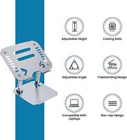 OTM Essentials Adjustable Laptop Stand, 10-5/8inH x 9inW x 9inD, Silver