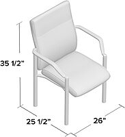 Boss Office Products Mid Back LeatherPlus Guest Chair in Black, 250 lbs