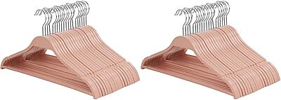 Elama Home 20 Piece Biodegradable Coat Hangers in Pink (ELH-20) (Pack of 2) 20 Piece Set (Pack of 2)