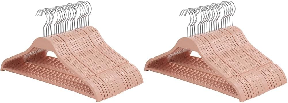 Elama Home 20 Piece Biodegradable Coat Hangers in Pink (ELH-20) (Pack of 2) 20 Piece Set (Pack of 2)