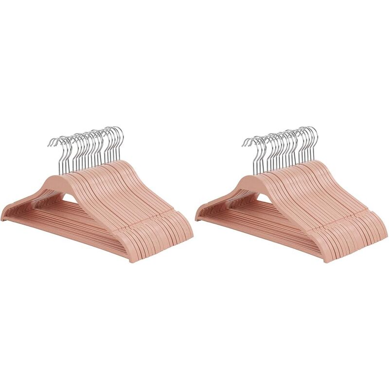 Elama Home 20 Piece Biodegradable Coat Hangers in Pink (ELH-20) (Pack of 2) 20 Piece Set (Pack of 2)