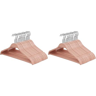 Elama Home 20 Piece Biodegradable Coat Hangers in Pink (ELH-20) (Pack of 2) 20 Piece Set (Pack of 2)