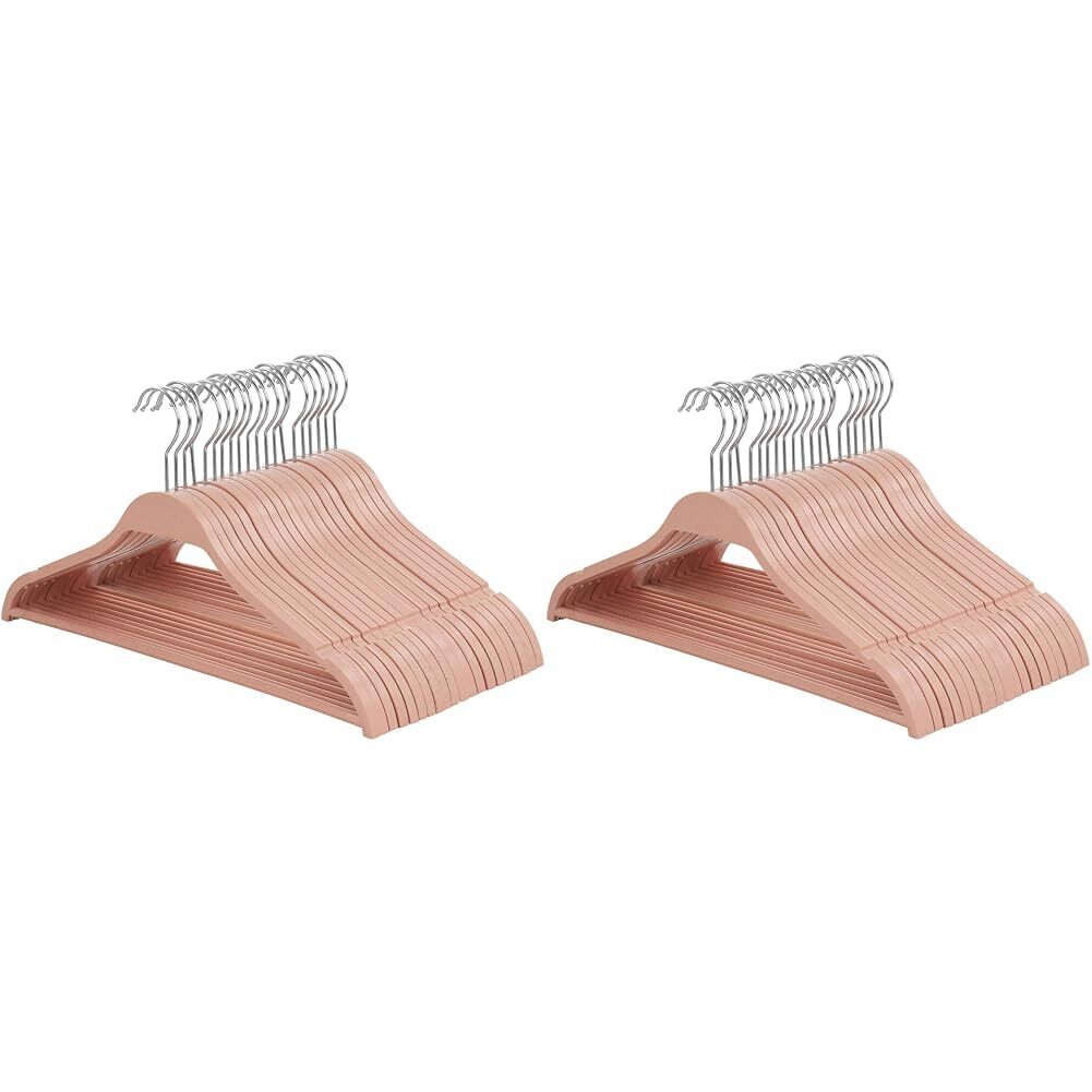 Elama Home 20 Piece Biodegradable Coat Hangers in Pink (ELH-20) (Pack of 2) 20 Piece Set (Pack of 2)