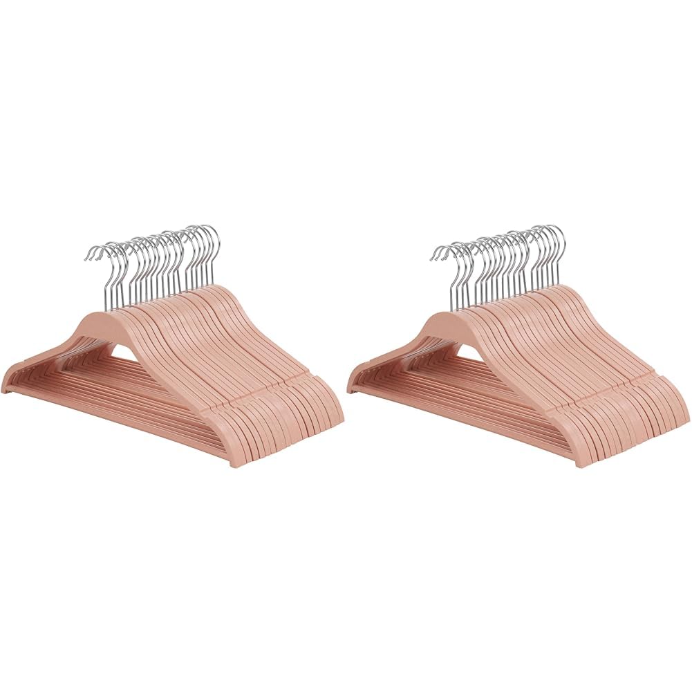 Elama Home 20 Piece Biodegradable Coat Hangers in Pink (ELH-20) (Pack of 2) 20 Piece Set (Pack of 2)