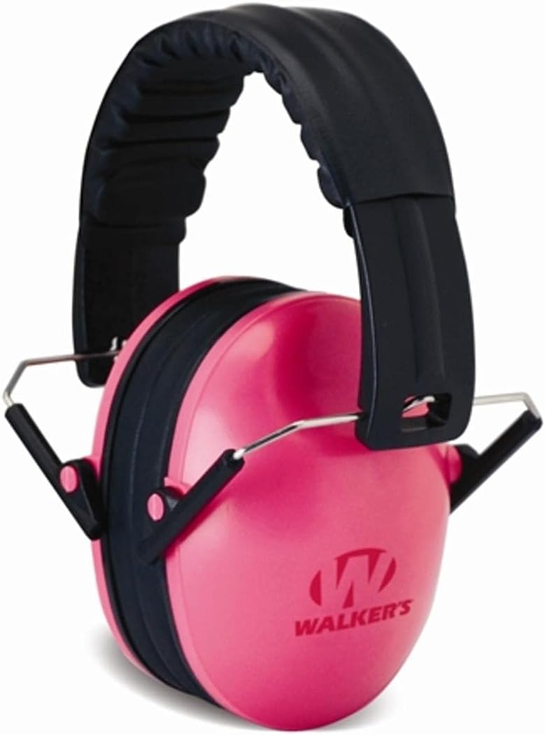 WALKER'S Children's Folding Earmuffs — Youth Low-Profile Padded Headband Hearing Protection
