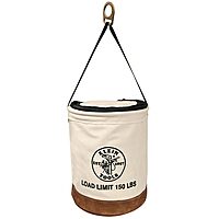 Klein Tools 5104CLR22 Heavy Duty Top Closing Bucket Made of No. 1 Canvas, Load Rated Up to 150-Pounds With Zipper on top