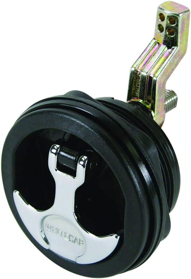 Whitecap S-0226BC T-Handle Latch with Keyed Lock - Black 3" Diameter