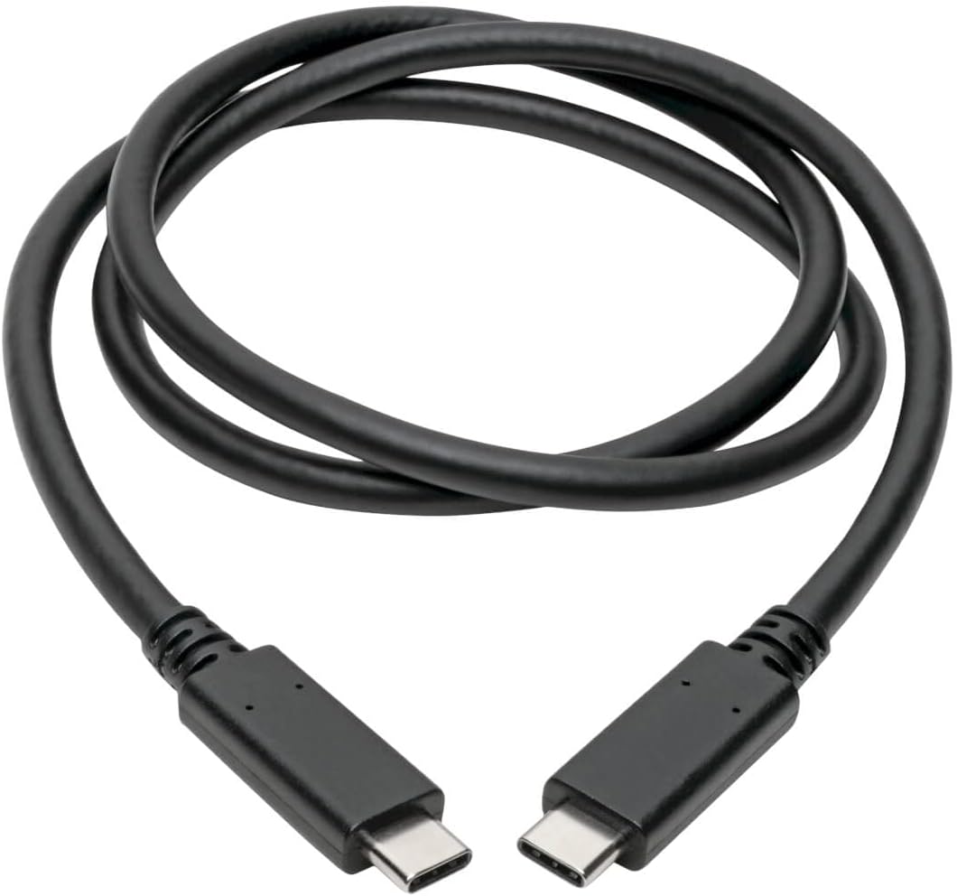 Tripp Lite USB C to USB C Cable (M/M), USB 3.1, PD Charging Cable 5A (100W), 10 Gbps, Thunderbolt 3, 3 ft (U420-C03-G2-5A)