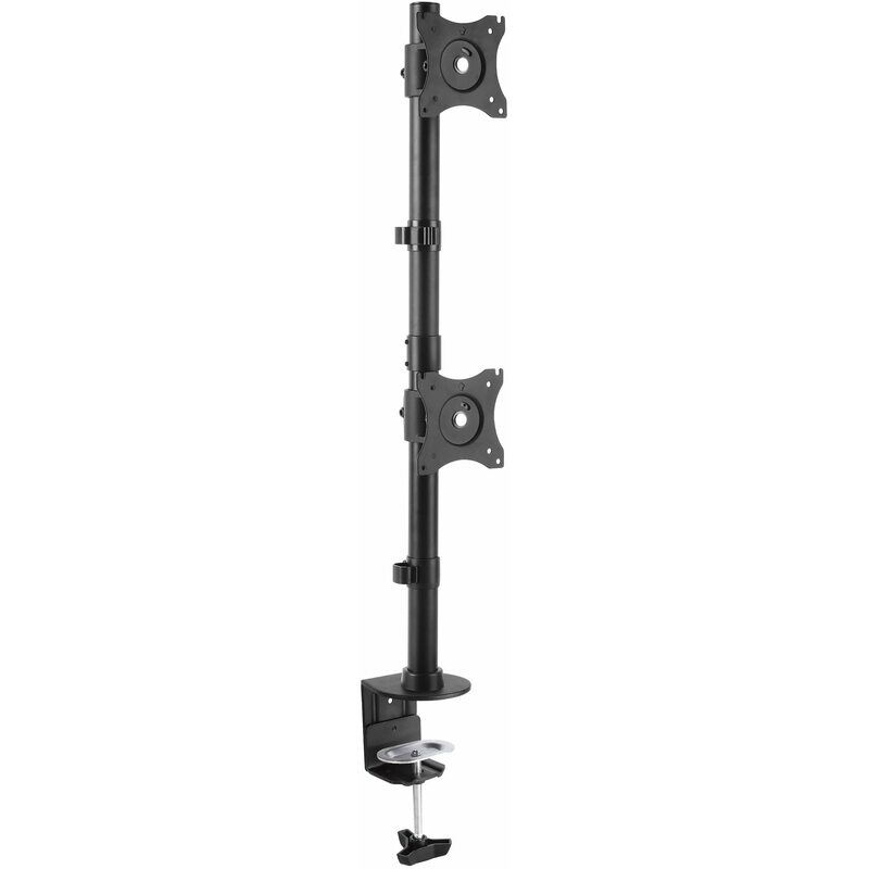StarTech.com Vertical Desk Mount Dual Monitor Arm - for Monitors 13 to 27 - Adjustable - Desk Clamp/Grommet-Hole Mount - Dual VESA Monitors - Black (ARMDUALV) Black Desk & Grommet Clamp