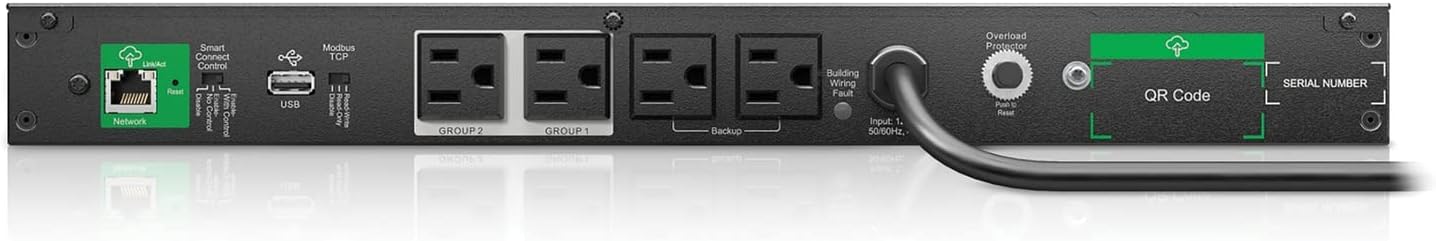 APC Smart-UPS 500VA Lithium-Ion UPS with SmartConnect Short-Depth 1U Rackmount