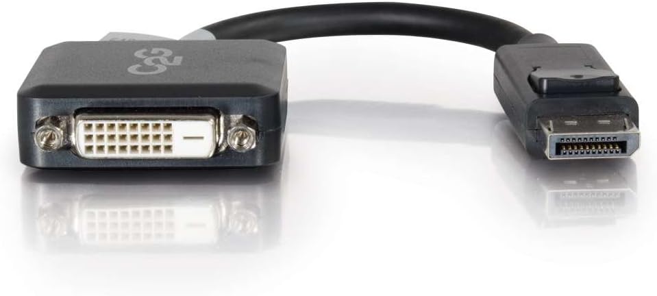 C2G Legrand DisplayPort to DVI, Male to Female Displayport Cable, Black DisplayPort Cable, 8 Inch Digital Display Cable