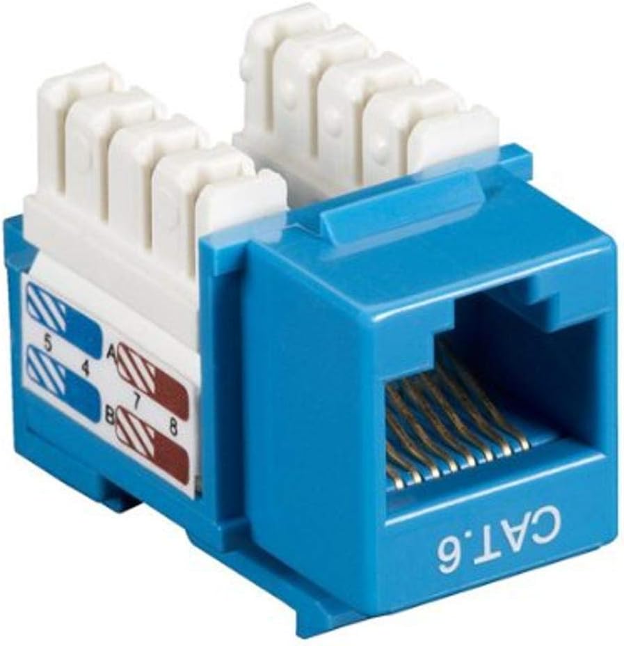 Black Box Corporation Cat6 Value Line Keystone Jack, Blue - 1 X Rj-45 Female - Gold-Plated Contacts - Blue