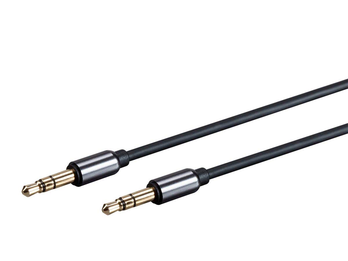 Monoprice Auxiliary Audio Cable - 3.5mm TRS, Gold Plated, 3 Feet, Black - Onyx Series 1 Count (Pack of 1) Cable