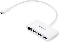 StarTech.com 3 Port USB C Hub withGigabit Ethernet USB Type C to 3 x USB-A Multi Port USB 3.0 Hub for MacBook Pro