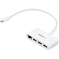 StarTech.com 3 Port USB C Hub withGigabit Ethernet USB Type C to 3 x USB-A Multi Port USB 3.0 Hub for MacBook Pro