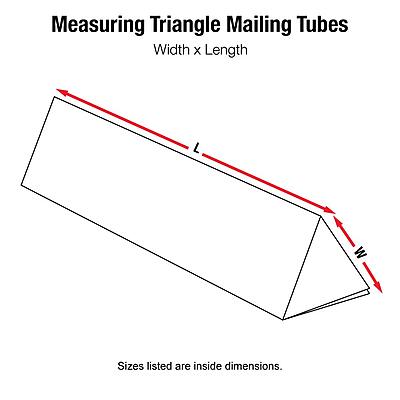 Aviditi Triangle Corrugated Cardboard Mailing Tubes, 3" x 18 1/4", White, Pack of 50, For Protecting, Shipping