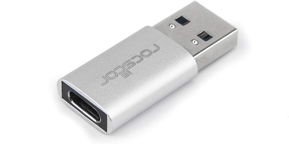 Rocstor USB Data Transfer Adapter - Type C Female USB - Type A Male USB - White Male Adapter White