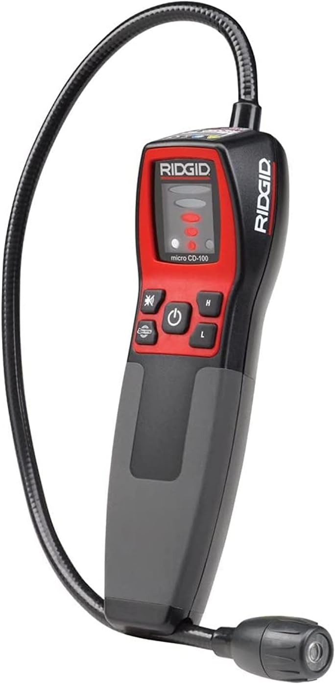 RIDGID 36163 CD-100 Micro Combustible Gas Handheld Diagnostic Detector with 16" Flexible Probe and Visual, Audible