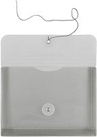 JAM PAPER Plastic Envelopes with Button & String Tie Closure - 12 Pack