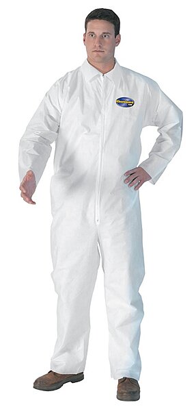 KleenGuard A20 Microforce Particle Protection Coveralls, Zipper, 3XL, White - Pack of 20