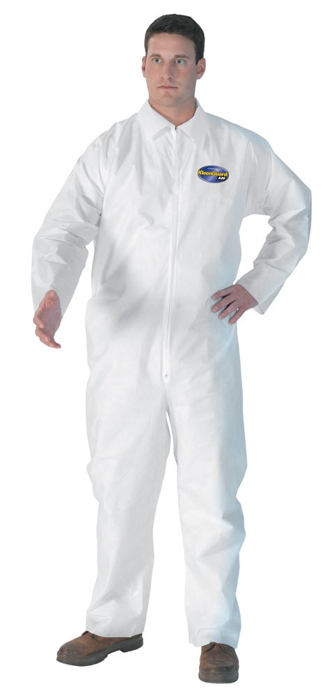 KleenGuard A20 Microforce Particle Protection Coveralls, Zipper, 3XL, White - Pack of 20