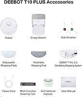 Ecovacs Deebot T10 Plus Robot Vacuum Cleaner - 3000Pa, 260min Runtime