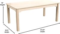 Flash Furniture Bright Beginnings Commercial Rectangular Wooden Preschool Classroom Activity Table